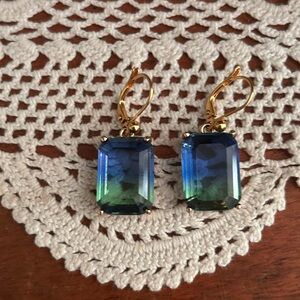 Elegant Blue and Green Drop Earrings